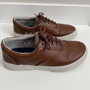 Sperry Men’s Halyard Plushwave CVO Brown Min Weight Deck Shoe 8.5W Wide, EUC